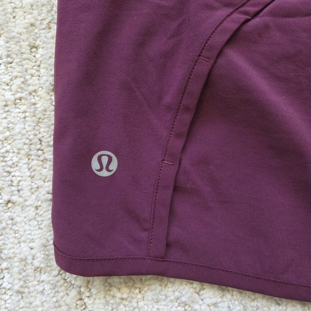 Lululemon Run Times Shorts Women's Size 6 Dark Adobe Burgundy Red 4" Running Gym - Picture 10 of 16